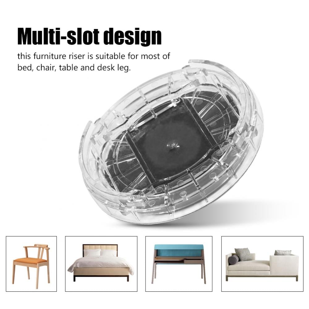 Ashata 8pcs Set Plastic Multi Slot Furniture Leg Risers Non Slip