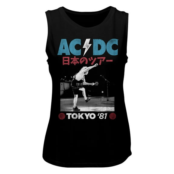 AC/DC Tokyo '81 Black Women's Muscle Tank Top T-Shirt