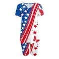 thumbnail image 5 of SOOMLON 4th of July Outfits for Women Plus Size V Neck Short Sleeve T Shirt Leggings Shorts 2 Piece Matching Outfit, 5 of 6
