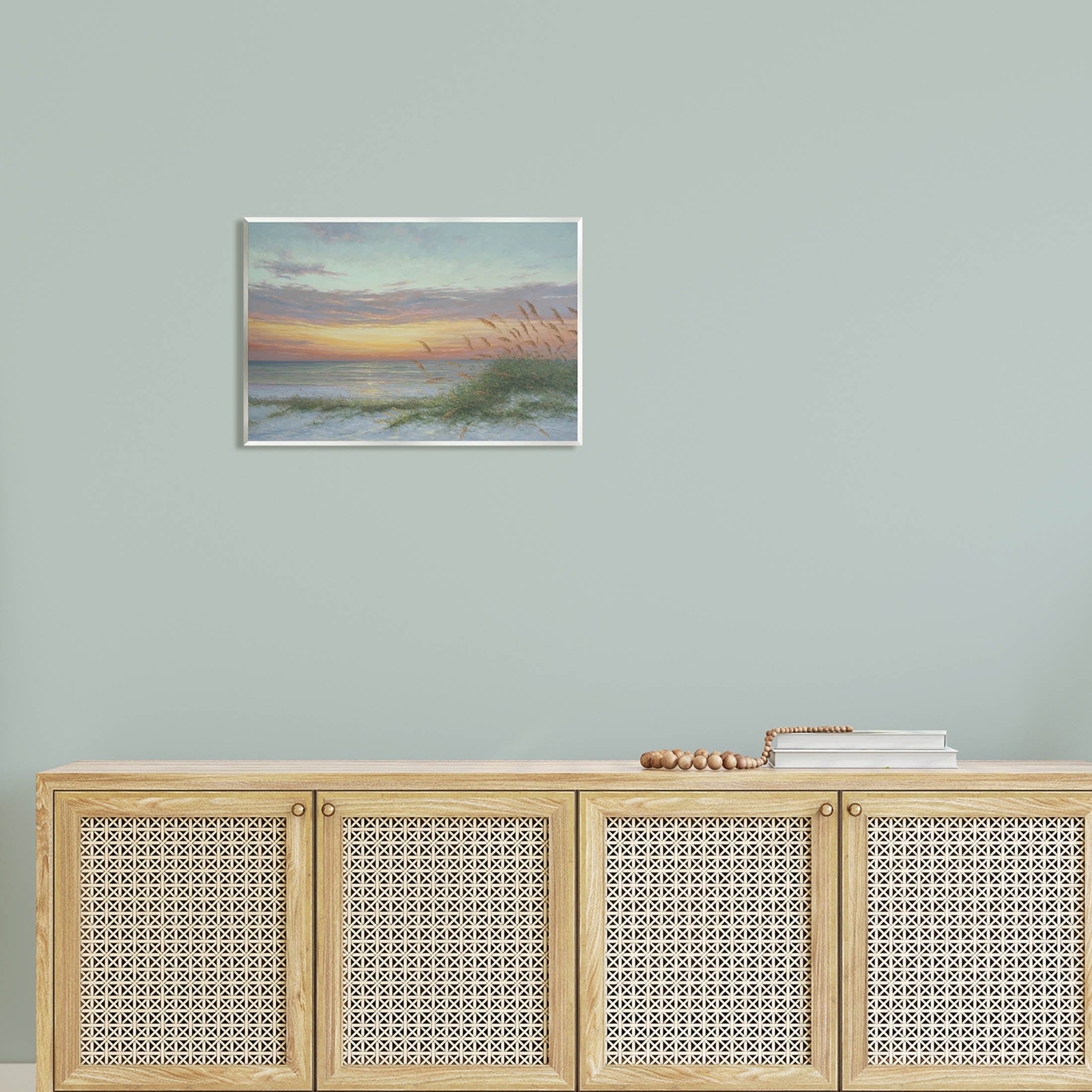 Coastal Beach Summer Sunset Landscape Painting Unframed Art Print Wall Art