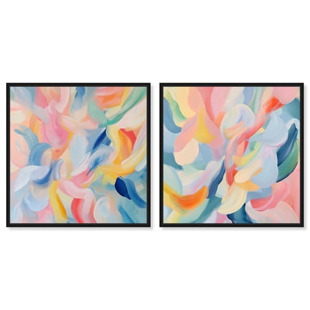 Gentle Huescape Duo Canvas Print Sunset Wall Art Set by Art Remedy Black Frame 40 x 40 Gentle Huescape Duo Canvas Print Sunset Wall Art Set by Art Remedy Black Frame 40 x 40