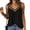 Black, variant on Women Tops Sling Spaghetti Straps V-Neck Mesh Splicing Loose Drape Cut Vest Soft Fabric Summer Casual Tank Tops