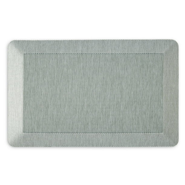 Martha Stewart Mira Modern Heathered Solid AntiFatigue AirInfused Kitchen Mat, Mint Green, 19.