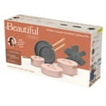 Beautiful 12pc Ceramic NonStick Cookware Set, Rose by Drew Barrymore