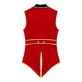 thumbnail image 5 of vastwit Mens Lapel Sleeveless Gold Details Velvet Jacket Tailcoat Red L, 5 of 6