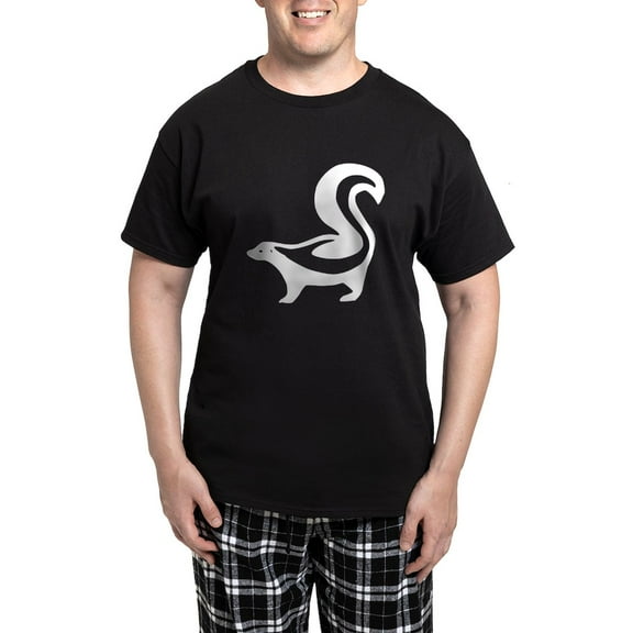 CafePress - White Skunk Pajamas - Men's Dark Loose Fit Cotton Pajama Set