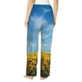 thumbnail image 3 of Sigee Blooming Sunflower Field Print Women's Soft Pajama Pants - Breathable and Comfortable Lounge Sleep Bottoms with Elastic Waistband and Pockets-X-Large, 3 of 9