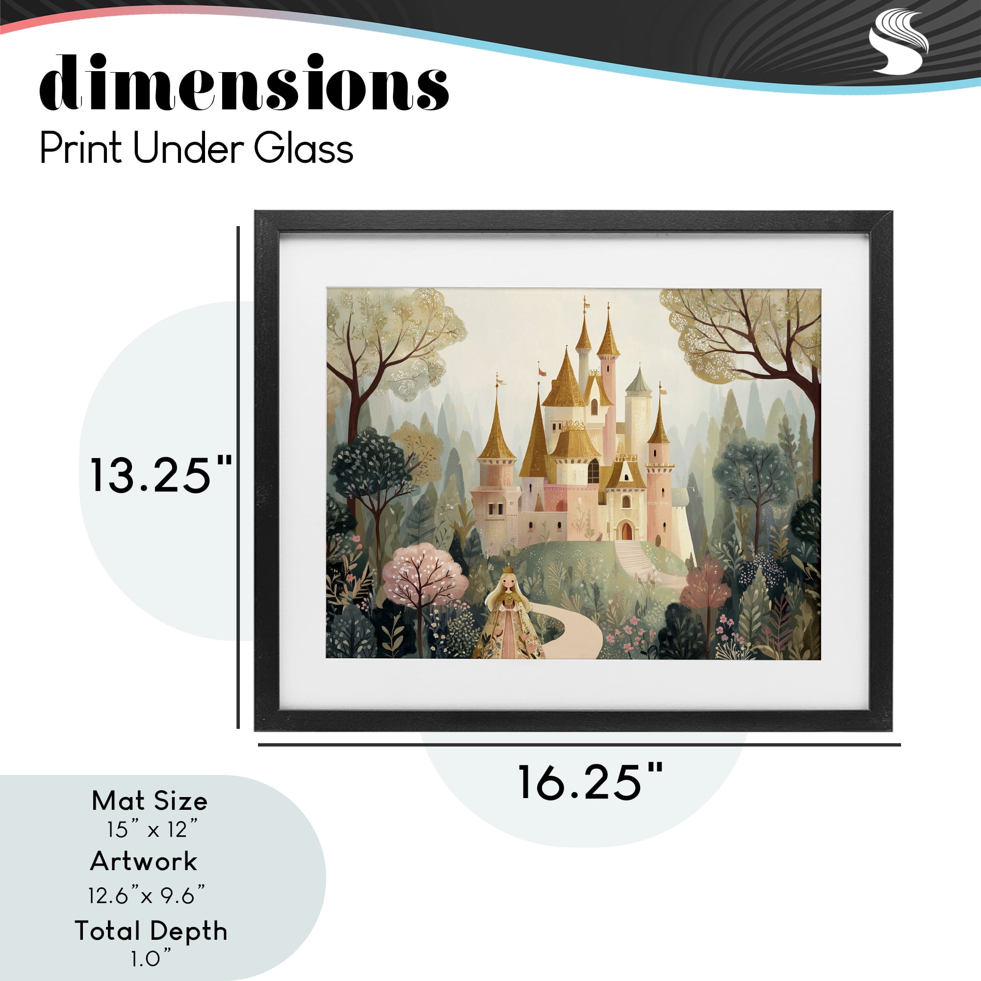 Stupell Industries Whimsical Castle Path Black Framed Print Under Glass, design by Christine Simpson Art