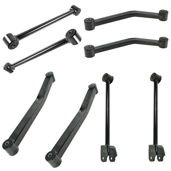 TRQ Front Rear Suspension Upper Lower Control Arm Kit Set 8pc for Wrangler JK PSA62967