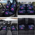 thumbnail image 2 of Yuyamidu Hummingbird Car Seat Cover Set with Floor Mats Purple Rose Steering Wheel Cover Seat Belt Strap Pads Cup Holder Gear Shift Knob Cover Set, 15 Pack, 2 of 6