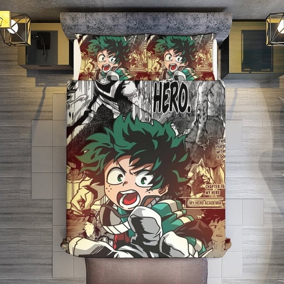 My Hero Academia 3-Piece Bedding Comforter Set Bed Cover Set Soft Warm Bedding for Bedroom, Home, Hotel 86"x70"