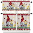 thumbnail image 2 of Spring Gnome Window Curtain Set with Tiers and Valance, 3 Pieces Rod Pocket Valances Dwarf Daisies Ladybirds Floral Flowers Window Treatment Semi Sheer Kitchen Bedroom Farmhouse Decor (52" W x 18" L), 2 of 5