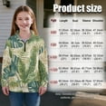 thumbnail image 7 of Uorisanigo Kids Girls Half Zip Pullover Sweatshirt Drop Shoulder Tropical Monstera Long Sleeve Workout Shirts Loose Quarter Zipper Cropped Sweatshirt Fashion Fall Winter Clothing, 7 of 7