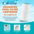 thumbnail image 2 of Hurricane HF-LIME14 Replacement Spa Filter Cartridge for Filbur FC-3921 and Limelight Tub, 2 of 9