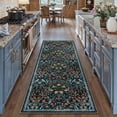 thumbnail image 4 of BERTHMEER 2'x6' Runner Rugs for Hallway Bathroom Bedroom Entryway Kitchen Non Slip Washable Blue Floral Vintage Oriental Traditional Flower Runner Rugs, Multicolor, 4 of 8
