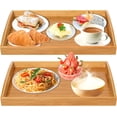 thumbnail image 1 of Bamboo Serving Tray, Portable Bed Tray for Breakfast Dinner, Eating Trays for Living Room,Restaurants, 1 of 6