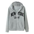 thumbnail image 4 of PMVFHDE Hoodies for Men Unisex Winter Letter Print Fashion Full Zip Pocket Casual Streetwear Cardigan Grey,XXXL, 4 of 4