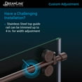 thumbnail image 3 of DreamLine Enigma-XO 32 1/2 in. D x 68 3/8-72 3/8 in. W x 76 in. H Frameless Shower Enclosure in Polished Stainless Steel, 3 of 11