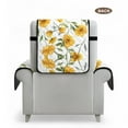 thumbnail image 7 of TSOVTHRID Yellow Flower White Print Recliner Chair Covers Lazy Boy Recliner Covers Stay in Place Couch Cover Slipcovers Non-Slip Furniture Protector with Elastic Strap for Pets, 7 of 7