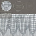 thumbnail image 2 of VHC Brands Sawyer Mill Plaid Chambray Cotton Farmhouse Kitchen Rod Pocket Hanging Loops Pointed Buttons 20x60 Curtain, Valance, Blue, 2 of 7
