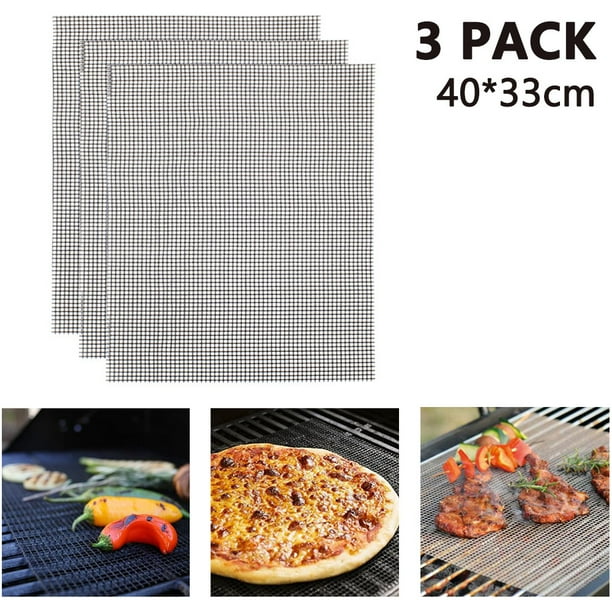 3pcs BBQ Grill Mesh Mat 100 Non Stick Barbecue Grill Sheet Liners