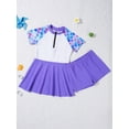 thumbnail image 6 of MSemis Girls Swimsuit One Piece Swimwear UPF 50+ Skirted Bathing Suit Swim Dress,Sizes 4-14 Blue Fish Scales 12, 6 of 6
