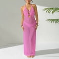 thumbnail image 2 of Beach Coverups for Women 2026 Summer Sleeveless Hollow Out Swim Suit Cover Up Halter Crochet Long Dress Swimsuit Coverup, 2 of 7