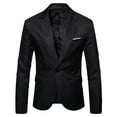 thumbnail image 3 of UVEASISHA Mens Wedding Blazer Jackets Slim Fit Stylish Formal Suit Jacket One Button Lightweight Skinny Tuxedo Jacket for Dinner Party Holiday Sales,Black,S, 3 of 5