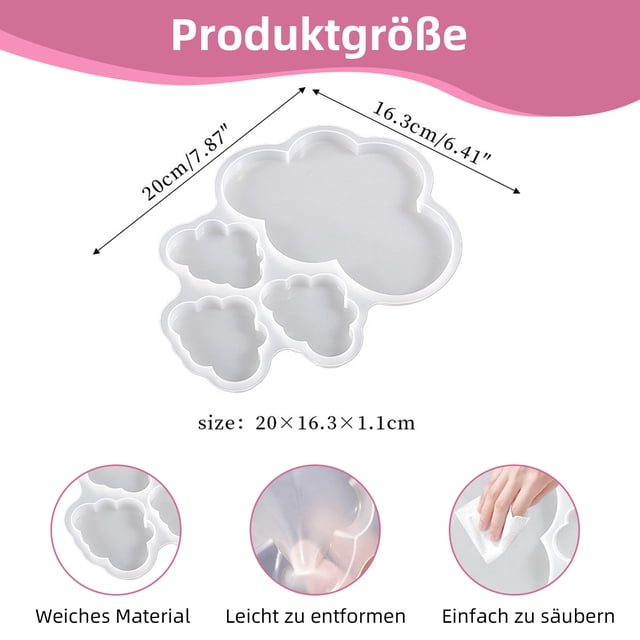 Injueey Gel de sílice creativo con molde de silicona en forma de nubes – Molde para manualidades DIY colgante Kits para hacer velas