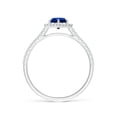 thumbnail image 2 of Angara Natural 0.6 Ct. Blue Sapphire with Diamond Halo Ring in 14K White Gold for Women (Ring Size: 11.5), 2 of 10
