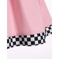 thumbnail image 6 of IBTOM CASTLE Infant Girl 1st 2nd Birthday Dress Race Car Driver Dress Flutter Sleeve Racer Fancy Dress up 18-24 Months Pink, 6 of 8