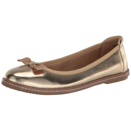 ARA Women's Ballet Flats In Platinum Suede | Size 9, Leather Lined, Synthetic Rubber Sole, Pull-On Style