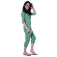 thumbnail image 3 of Moomaya Printed Cotton 3/4 Sleeve Shirt With Capri 2 Piece Nightwear Set Sleepwear For Womens, 3 of 7