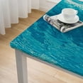 thumbnail image 4 of HAOXIT Tablecloth Set: Water Wave Design - Perfect for Beach, Pool, Birthday Parties, and Showers - Durable Square in Vibrant Blue for Under the Sea Themed Decorations 52*52, 4 of 7