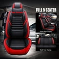 thumbnail image 2 of ELUTO 5D PU Leather 5-Seats Car Seat Covers, Truck SUV Van Truck Universal Car Seat Covers Auto Seat Protector Pads, Front Rear Seat Cushion Cover Protector, Four Seasons, 2 of 12