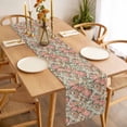 thumbnail image 3 of Pink Flowers Table Runner - 108 Inch Long, Kitchen Dining Table Runner Dresser Scarves, Romantic Botanical Floral Leaves Plants Farmhouse Decor for Coffee Tables Wedding Party Banquet, 3 of 8