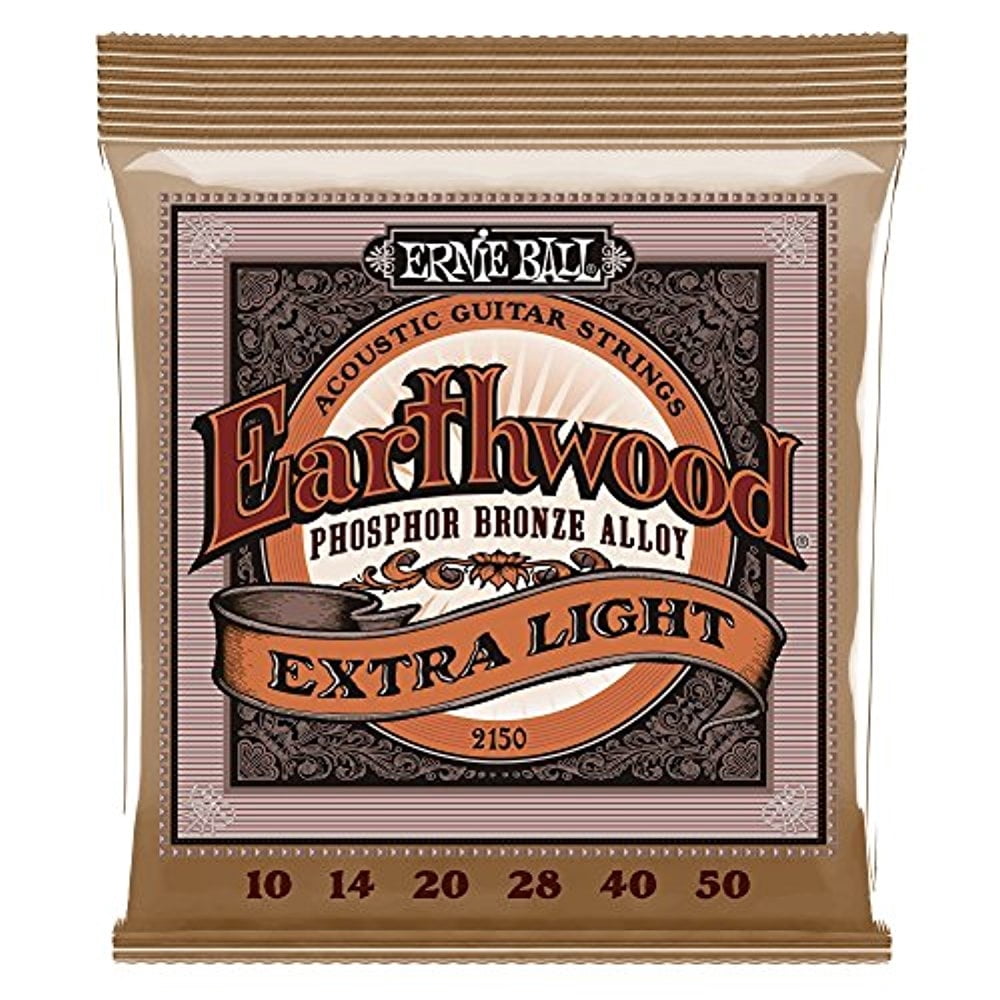 3 PACK Ernie Ball P02150 Earthwood Extra Light Phosphor Bronze Acoustic String Set, .010 - .050