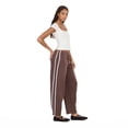 thumbnail image 3 of Forever 21 Women’s Barrel Leg Joggers with Side Stripe Detail, Relaxed Drawstring Sweatpants for Casual Everyday Styling, XS-XL, 3 of 6