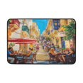 thumbnail image 5 of Bath Curtain & Non-Slip Bath Mat Set 12-Grommet Shower Curtain Memory Foam Bath Rug Street Scene, 5 of 8
