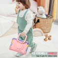 thumbnail image 6 of Rugged Kids Case for iPad mini 6th Gen 8.3" 2021, Heavy Duty Shockproof 360°Swivel Ring Stand Handle Case Cover for iPad mini 6th Gen 8.3" 2021, Pink+Purple, 6 of 8