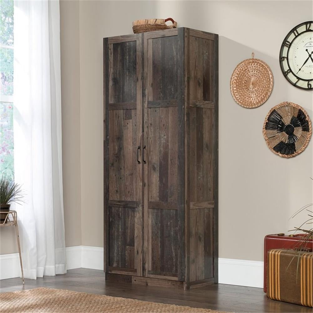 Pemberley Row Engineered Wood Brown Storage Cabinet Rectangular Adjustable Shelves 71.5" Unassembled
