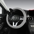 thumbnail image 5 of Houndstooth Bow Steering Wheel Covers Cute Beautiful Bow Pretty Steering Wheel Cover for Women Universal Fit 14.5-15 Inches Car Steering Wheel, Bow-Black, 5 of 9