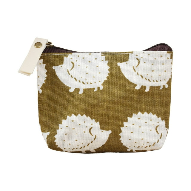 Small Canvas Moneys Bag Purse - Zipper Change Pouch, Durable Cotton, Cute Design, Portable for Travel/Cosmetics/Jewelry