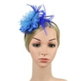 thumbnail image 1 of Chapeau de Derby en Forme de Fleur pour Femmes, Bandeau de Mariage pour Cocktail, Bleu, 1 of 5
