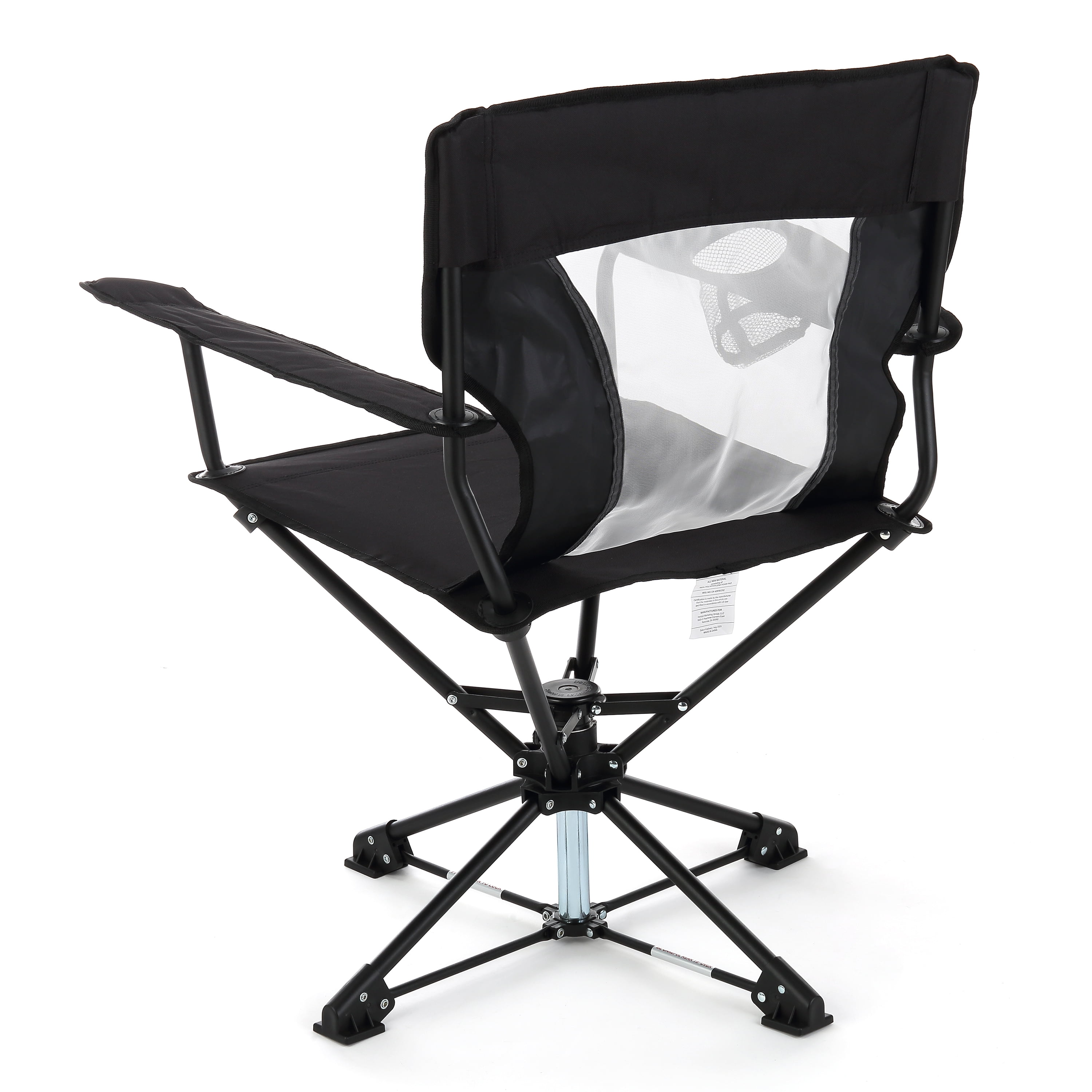 ARROWHEAD OUTDOOR 360° Degree Swivel Hunting Chair w/ Armrests, Perfect for  Blinds, No Sink Feet, Supports up to 450lbs, Carrying Case, Steel Frame, 