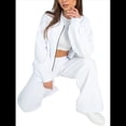 thumbnail image 3 of Conjunto de 2 Piezas para Mujer: Sudadera Informal de Larga con Cremallera y Pantalones Deportivos de Pierna S, 3 of 10
