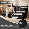 thumbnail image 4 of Centilab Convertible Folding Sofa Bed with 2 Pillows, 5 Position Adjustable Loveseat Sleeper Sofa with Armrest, Multi Functional Lounge Couch for Living Room Bedroom, Black, 4 of 8