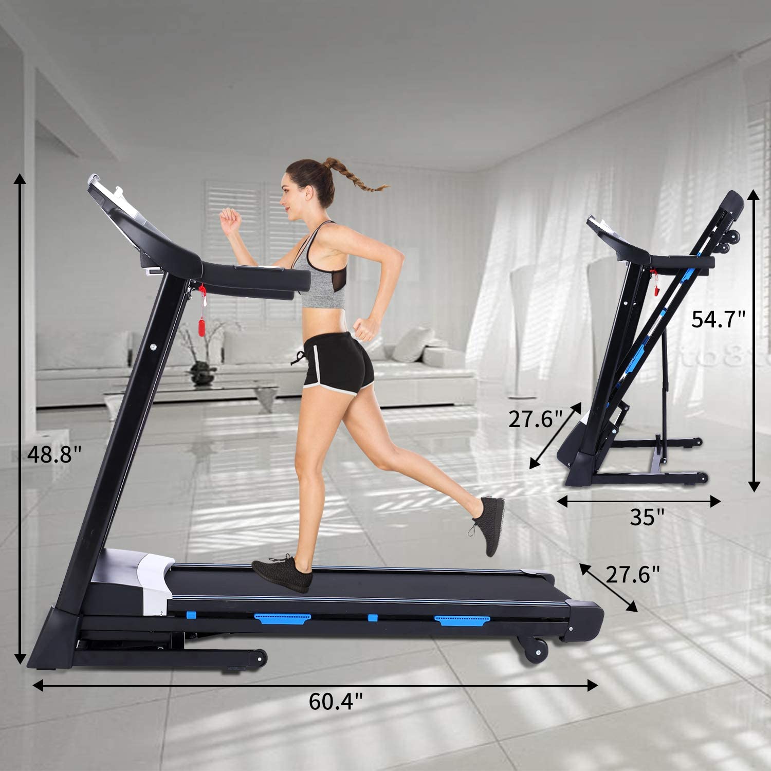 Buy ANCHEER Treadmill with Incline,Folding Treadmills with App Control