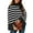 C Black, variant on DOKOTOO Pullover Sweaters for Women Casual Loose Long Sleeve Mock Neck Ribbed Jumper Sweaters Chunky Knit Baggy Fall Striped Sweater Top Size Large US12-14