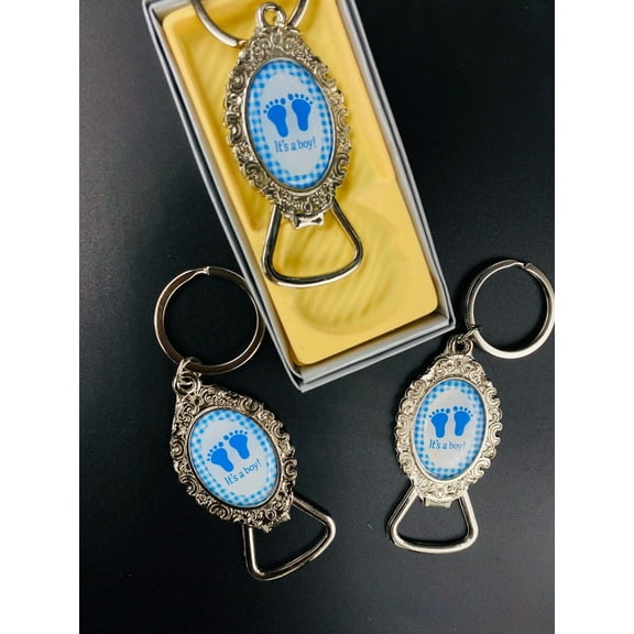 12pcs Baby Shower Party Favors Recuerdos De Baby Shower Keychain It’s A Boy